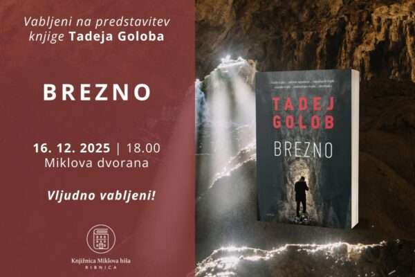 Večer s Tadejem Golobom in predstavitev najnovejše kriminalke Brezno